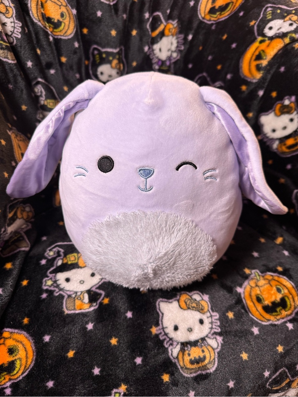 Squishmallows FuzzAMallow Official Bastian the Winking Blue grey Bunny